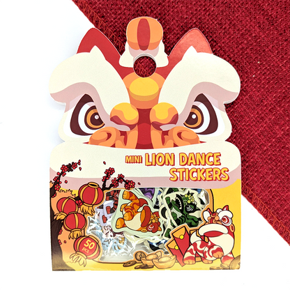 Lion Dance Mini Sticker Pack - Peel & Stick Paper Stickers