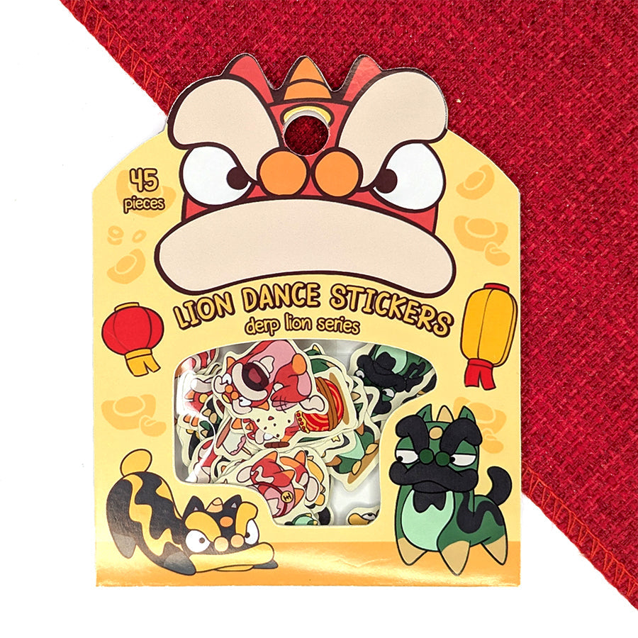 Silly Lion Mini Sticker Pack - Peel & Stick Paper Stickers
