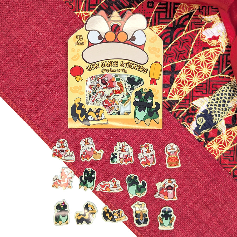 Silly Lion Mini Sticker Pack - Peel & Stick Paper Stickers