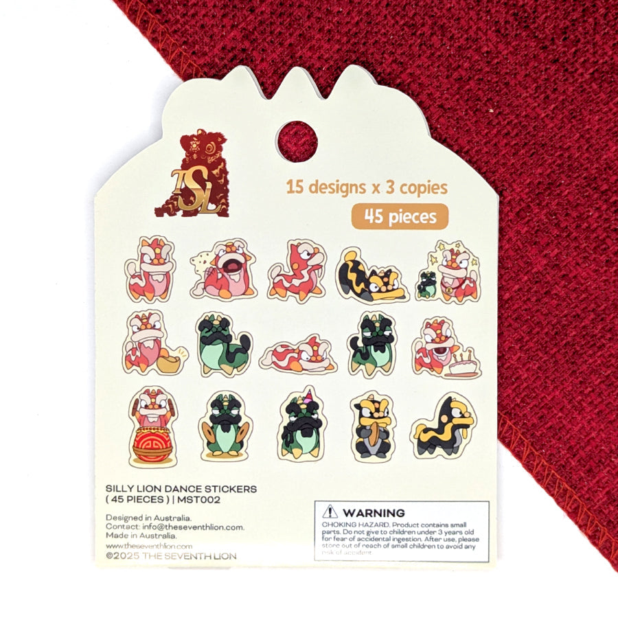 Silly Lion Mini Sticker Pack - Peel & Stick Paper Stickers