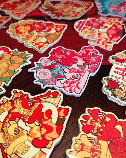 Lion Dance Vinyl Sticker Mandarin Arc