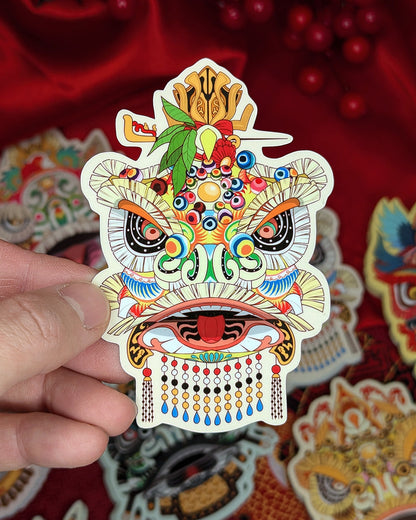Lion Dance Vinyl Sticker Liu Bei Lion Head
