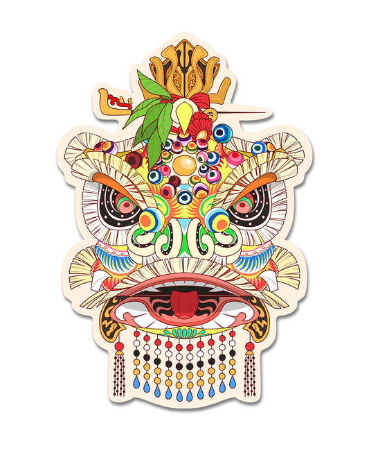 Lion Dance Vinyl Sticker Liu Bei Lion Head