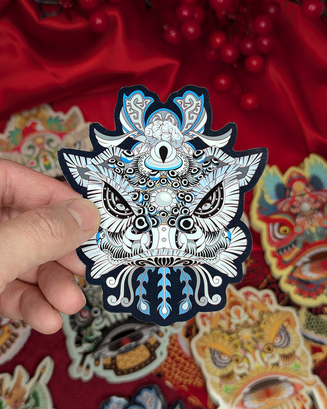 Lion Dance Vinyl Sticker Ma Chao Lion Head