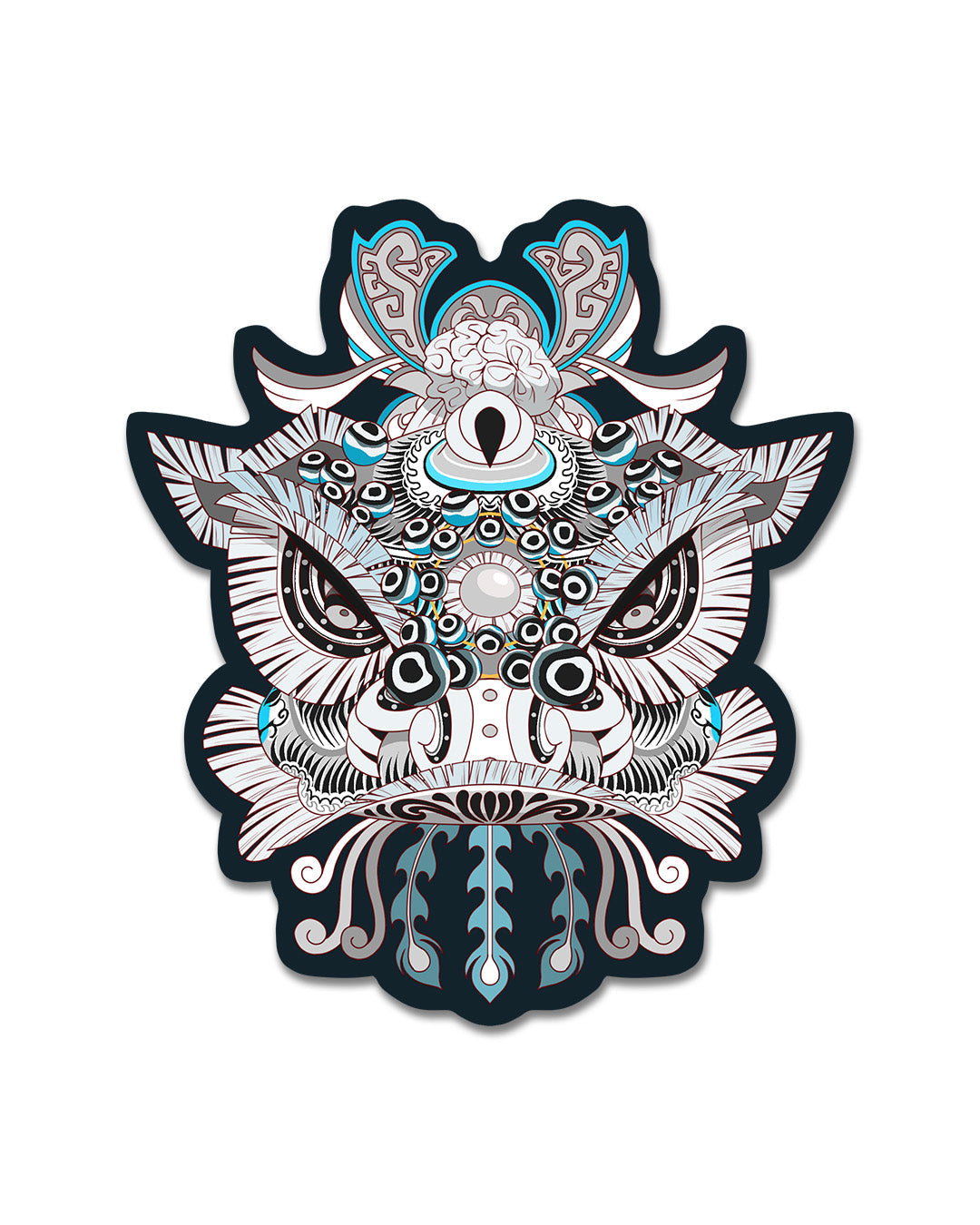 Lion Dance Vinyl Sticker Ma Chao Lion Head