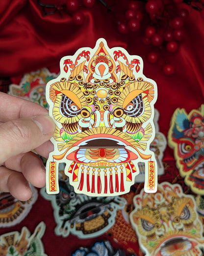 Lion Dance Vinyl Sticker Wang Zhong Lion Head