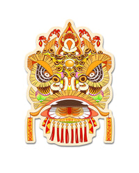 Lion Dance Vinyl Sticker Wang Zhong Lion Head