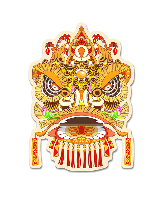 Lion Dance Vinyl Sticker Wang Zhong Lion Head