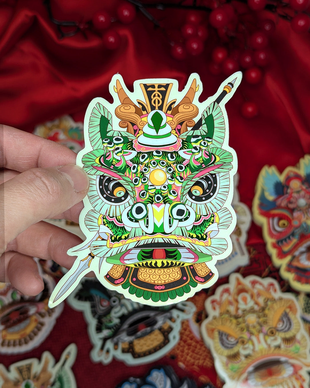 Lion Dance Vinyl Sticker Zhao Yun Lion Head