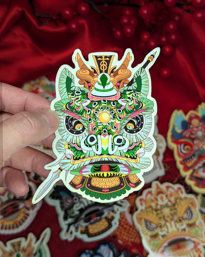Lion Dance Vinyl Sticker Zhao Yun Lion Head