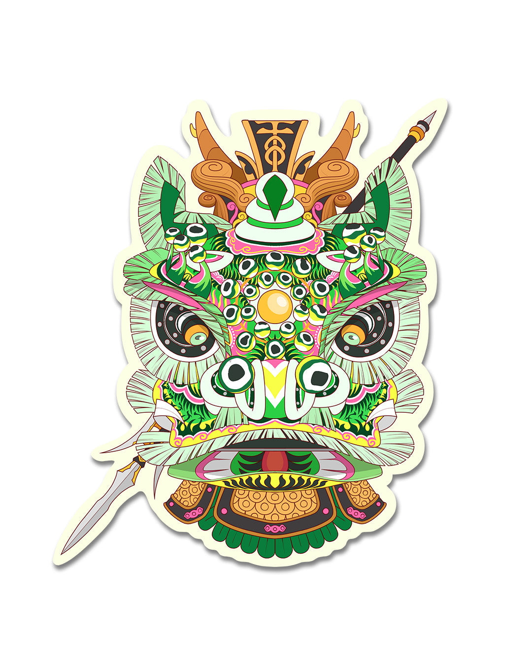 Lion Dance Vinyl Sticker Zhao Yun Lion Head