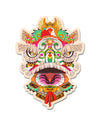 Lion Dance Vinyl Sticker 1900's Hong Kong Lion Head