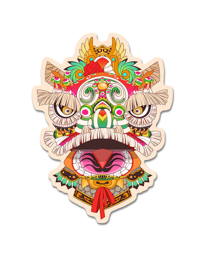 Lion Dance Vinyl Sticker 1900's Hong Kong Lion Head