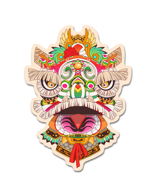 Lion Dance Vinyl Sticker 1900's Hong Kong Lion Head