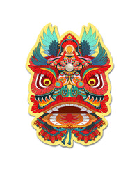Lion Dance Vinyl Sticker Hong Kong Lion Head