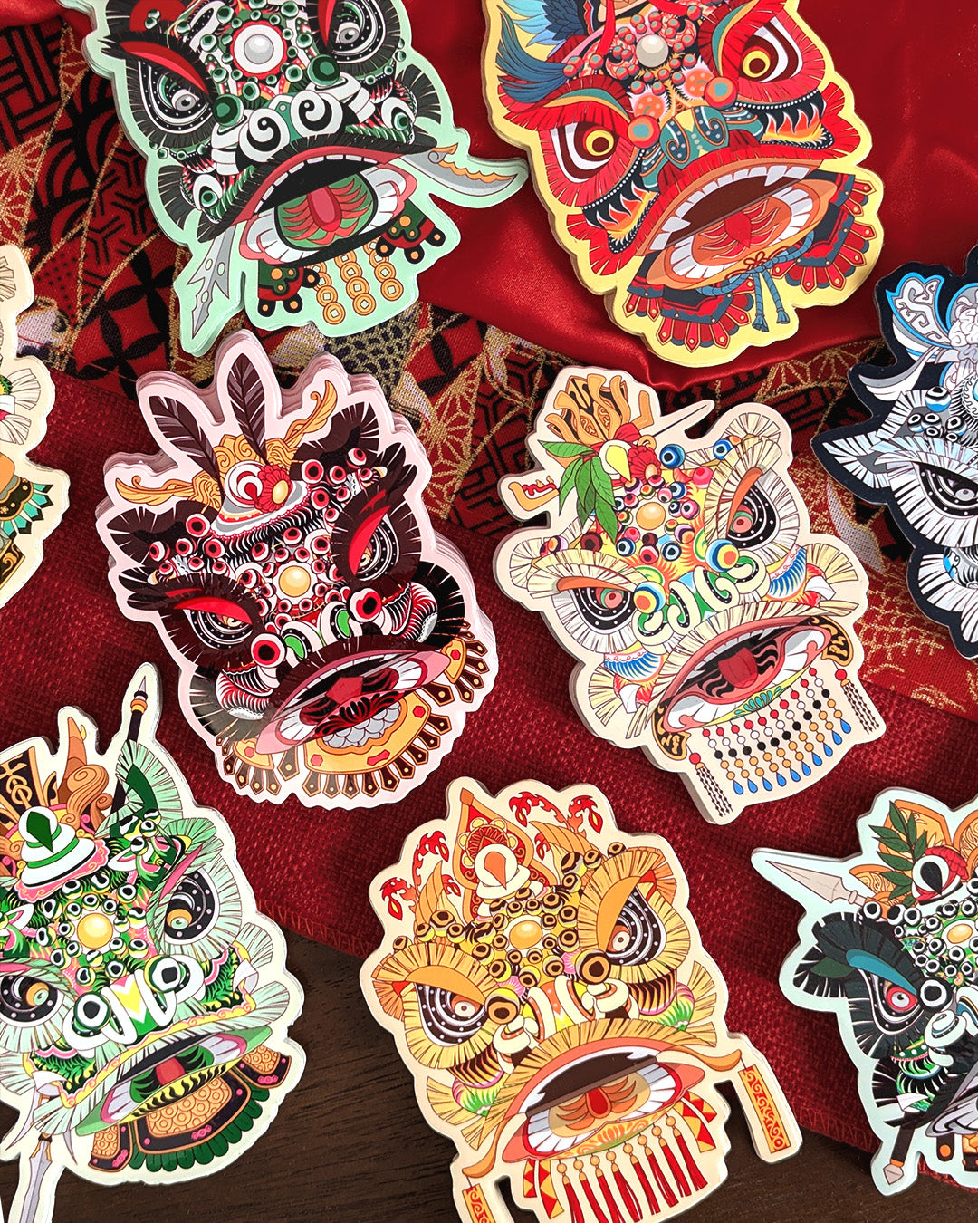 Lion Dance Vinyl Sticker 1900's Hong Kong Lion Head