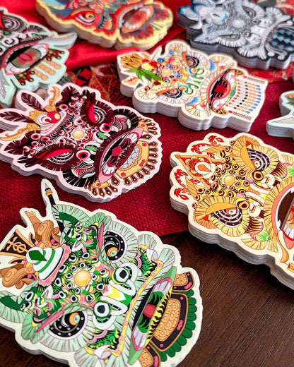 Lion Dance Vinyl Sticker Zhang Fei Lion Head