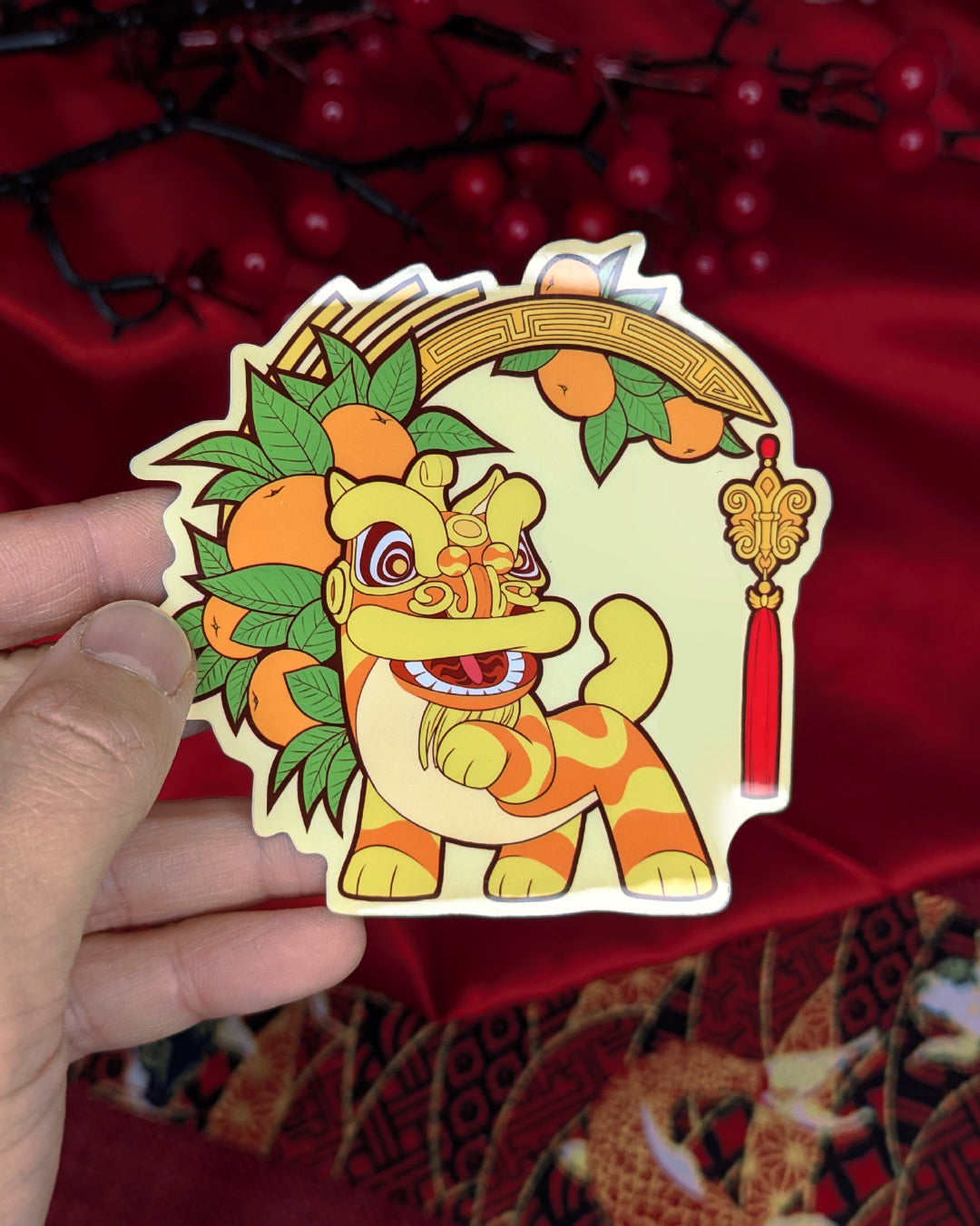 Lion Dance Vinyl Sticker Mandarin Arc
