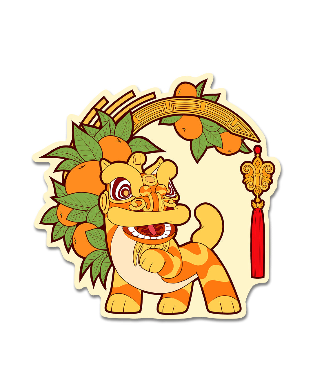 Lion Dance Vinyl Sticker Mandarin Arc