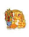 Lion Dance Vinyl Sticker Mandarin Tree