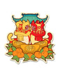 Lion Dance Vinyl Sticker Yuan Bao Chinese Ingot