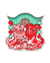 Lion Dance Vinyl Sticker Lion Family, Family Happiness