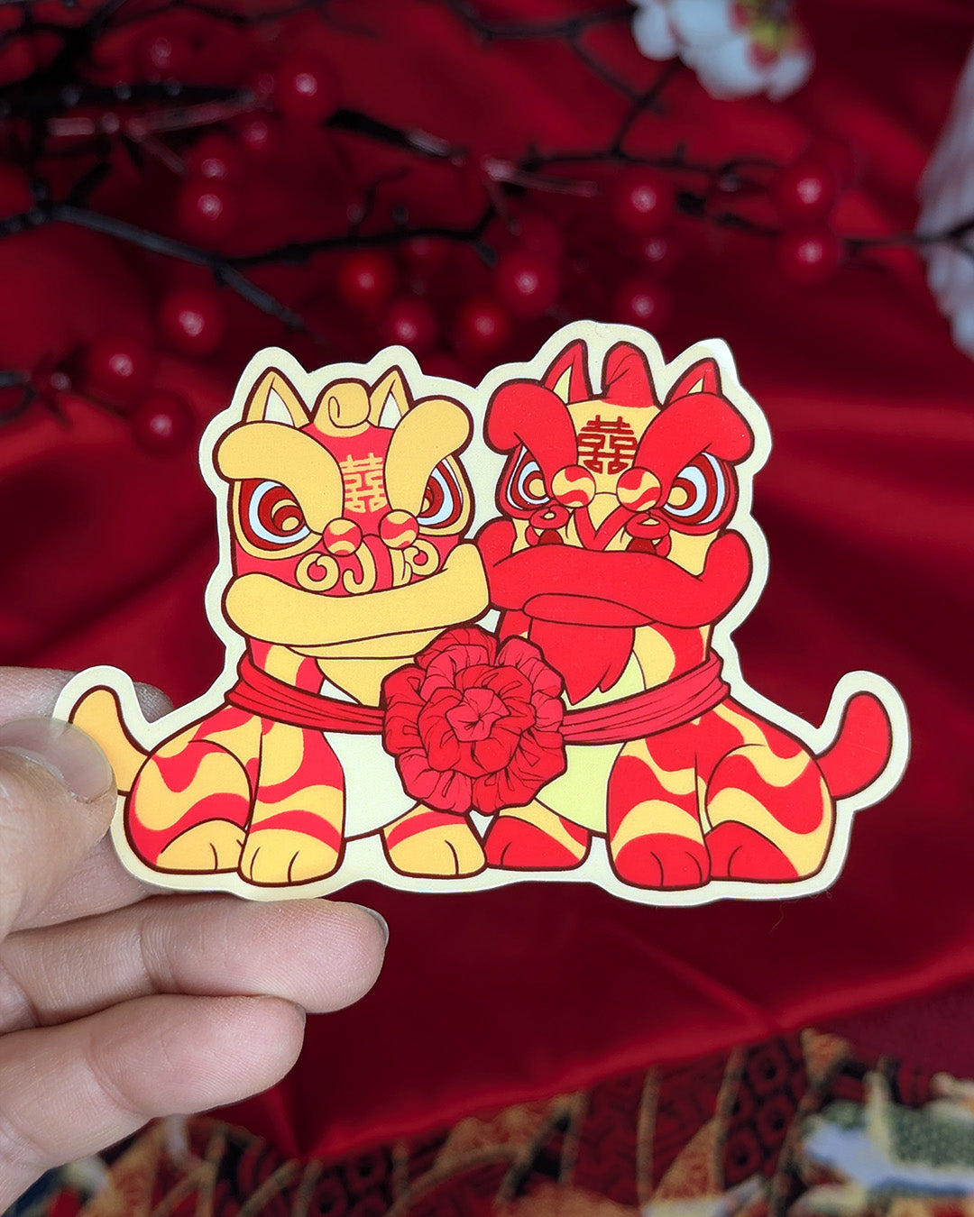 Lion Dance Vinyl Sticker Wedding Lions