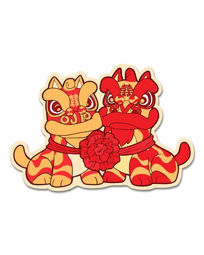 Lion Dance Vinyl Sticker Wedding Lions