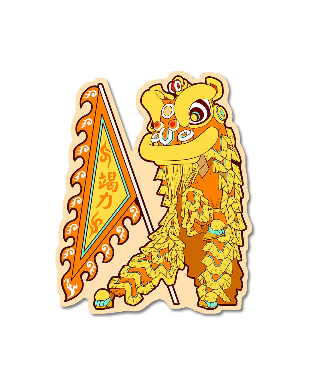 Lion Dance Vinyl Sticker Give it Everything