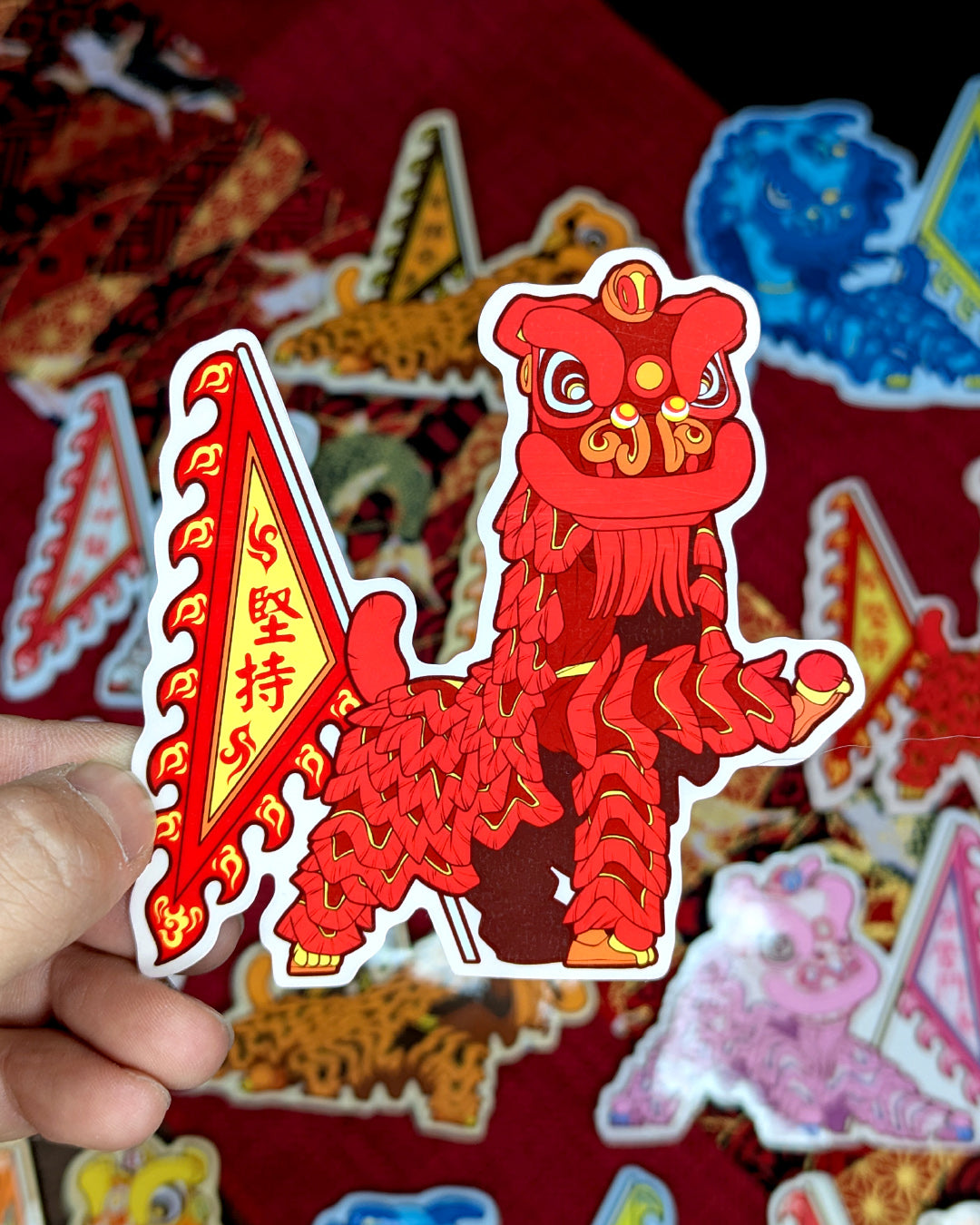 Lion Dance Vinyl Sticker Perseverence