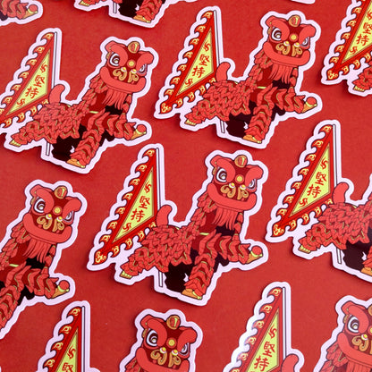 Lion Dance Vinyl Sticker Perseverence