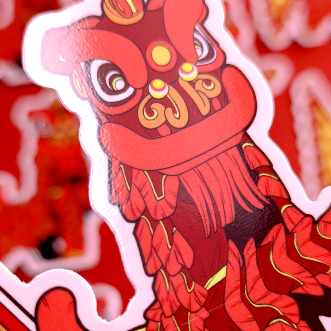 Lion Dance Vinyl Sticker Perseverence