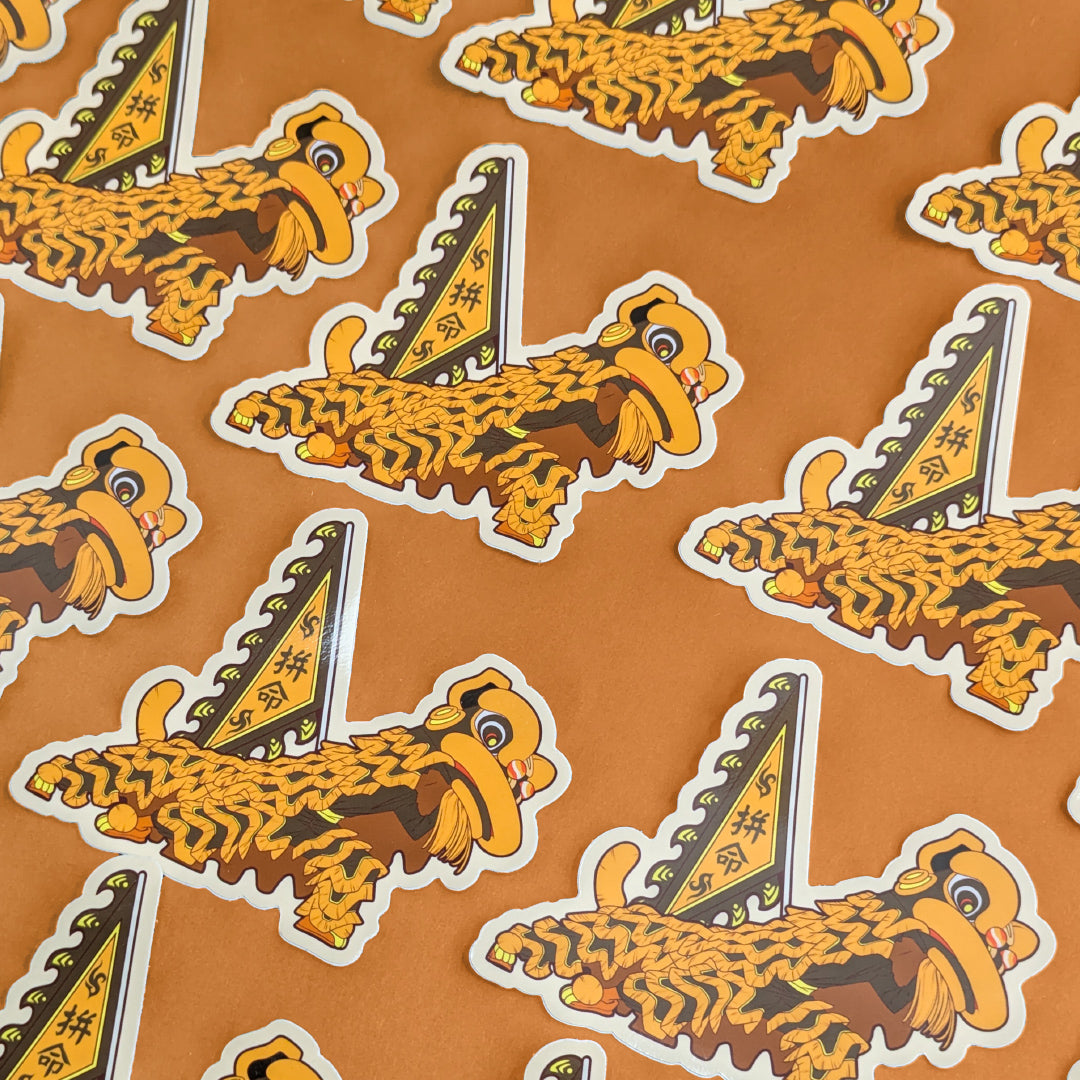 Lion Dance Vinyl Sticker Fight with your Life