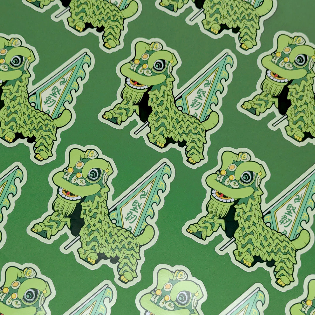 Lion Dance Vinyl Sticker Tenacity