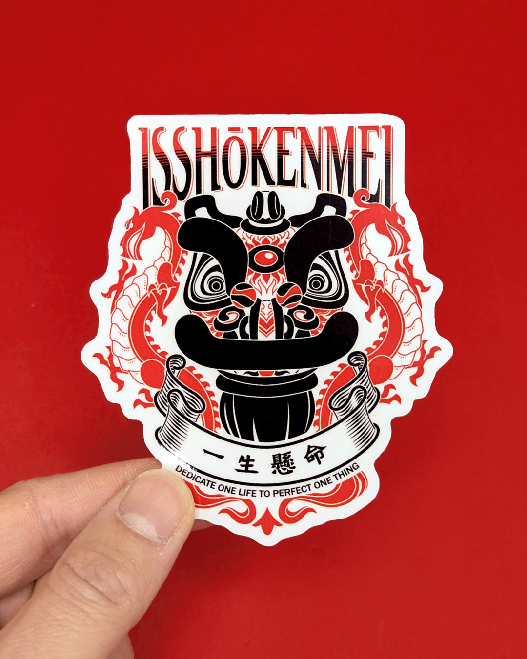 Lion Dance Vinyl Sticker Isshoukenmei