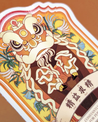 Lion Dance Vinyl Sticker - Improving